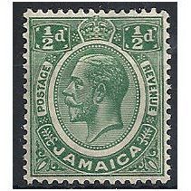 Jamaica 1921 SG92 1/2d Green Mounted Mint .. .