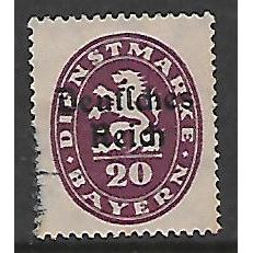 GERMAN STATES BAVARIA 1920 OFFICIAL 20pf VIOLET SG O277 FINE USED#