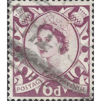 SCOTLAND, Queen Elizabeth II, Wilding, lilac 1967, 6d