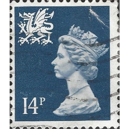 WALES, QE II, Machin, blue 1988, 14p