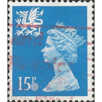 WALES, QE II, Machin, blue 1989, 15p
