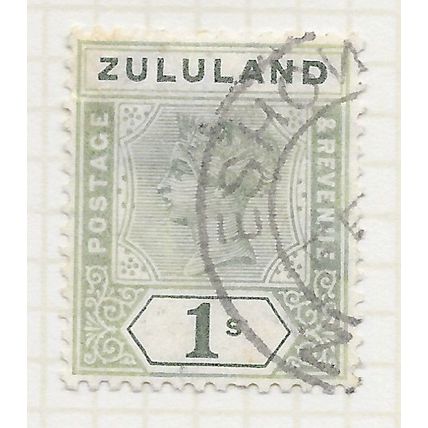 ZULULAND 1894 SG25 ESHOWE POSTMARK KEYPLATE 1/- ONE SHILLING USED