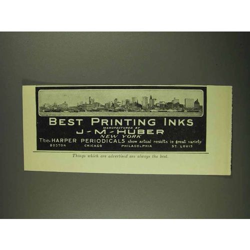 1908 J.M. Huber Printing Inks Ad