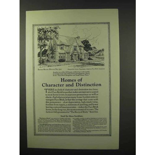 1926 American Face Brick Association Ad - House No.725
