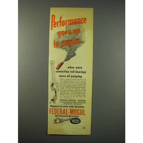 1947 Federal-Mogul Oil-Control Bearings Ad, Performance