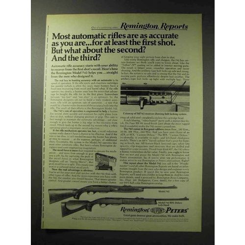 1971 Remington 742, 742 BDL Deluxe Left-hand Rifle Ad