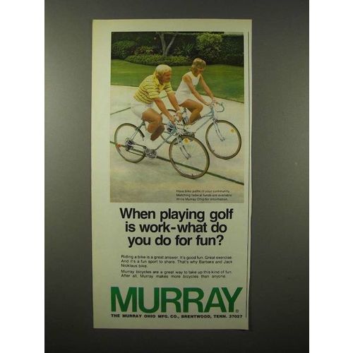 1975 Murray Bicycle Ad - Barbara & Jack Nicklaus