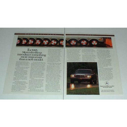 1985 2-page Mercedes ABS brakes Ad - More Important!