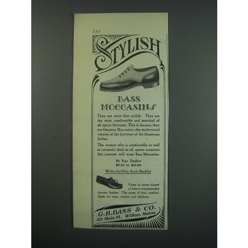 1930 G.H. Bass Moccasins Ad - Stylish