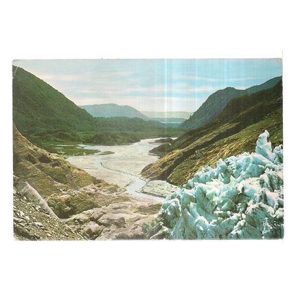 FRANZ JOSEF GLACIER, WESTLAND, NEW ZEALAND used vintage postcard c.1972 #
