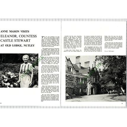 9382) Eleanor Countess Castle Stewart Old Lodge Nutley - 1965 Article