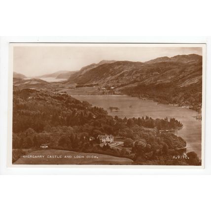 Invergarry Castle and Loch Oich Postcard RP Inverness-shire 9170