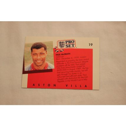 Paul McGrath 1990/91 Pro Set NO. 19