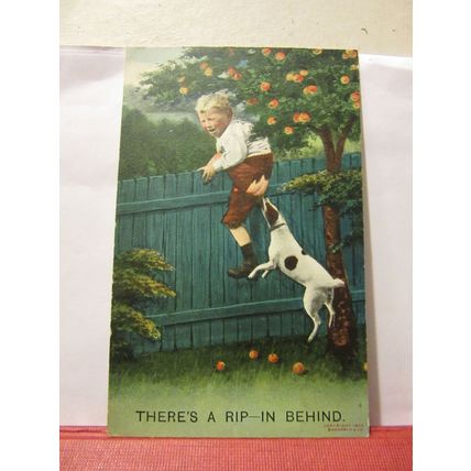 BAMFORTH No 1601 humour.. used antique postcard DATED 1905 A rip in behind #