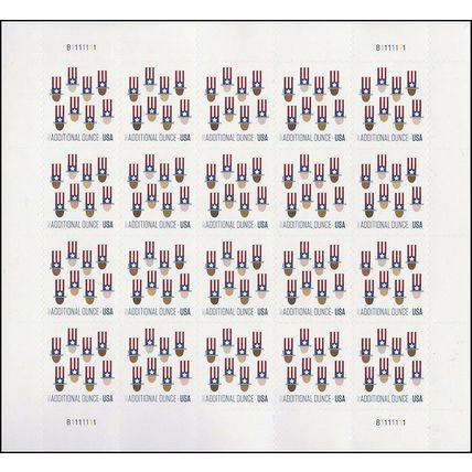 Uncle Sam’s Hat Additional Ounce Sheet of Twenty (20¢) Stamps Scott 5174