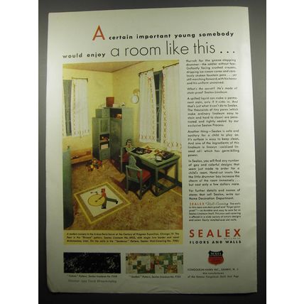 1933 Sealex Floors and Walls Ad - A certain important young somebody
