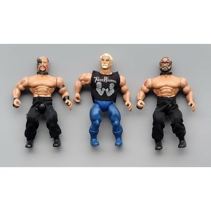 awa wwf ljn hasbro road warriors paul ellering, hawk & animal wrestling figures
