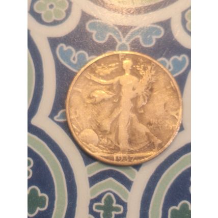 1937 D WALKING LIBERTY HALF DOLLAR VERY GOOD ab42