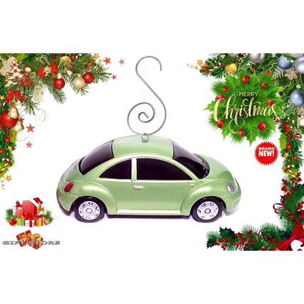 GREAT GIFT CHRISTMAS ORNAMENT GREEN VW NEW BEETLE VOLKSWAGEN or FAN HANGER
