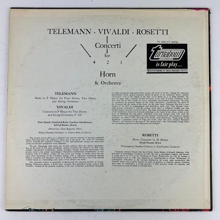 Vivaldi – Concerti For Horn And Orchestra Vinyl LP Record Album TV-34078S