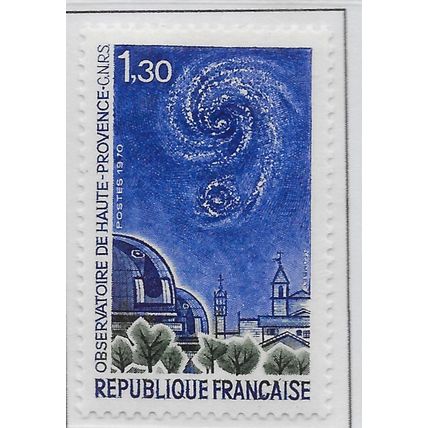 FRANCE 1970 MINT MOUNTED MH SPACE UNIVERSE STARS GALAXY SPIRAL OBSERVATORY HAUTE