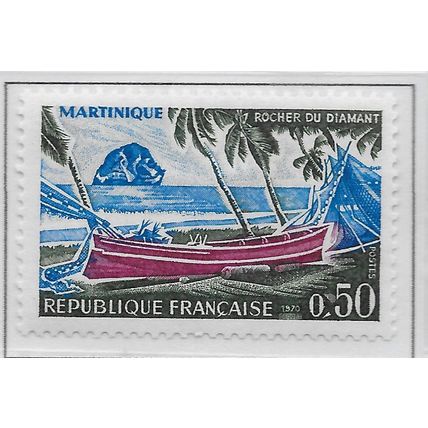 FRANCE 1970 MINT MOUNTED MH TOURISM DIAMOND ROCK FISHING BOAT NETS MARTINIQUE