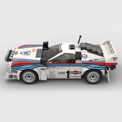 LANCIA 037 Rally Car Brick Model MOC - 240 pieces, 8 studs wide