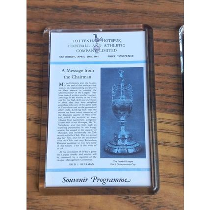 1961 FA Cup Final / 1960/61 Tottenham Double Season fridge magnet set
