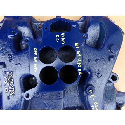 1967 68 69 Dodge Plymouth Chrysler Intake Manifold 2806178 OEM 440 HP 4 BBL