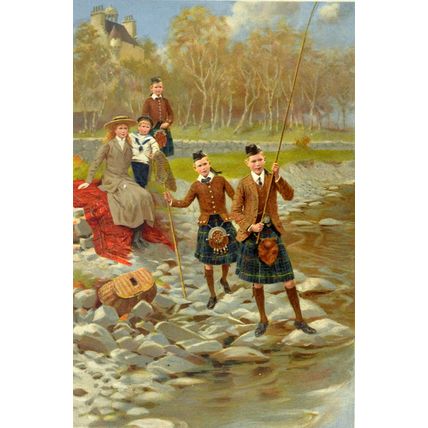 AT BALMORAL, 1911: THE YOUNGER CHILDREN OF THE KING AND QUEEN 1911 PRINT