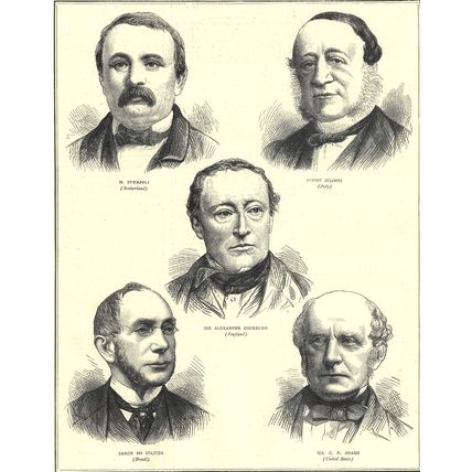 ALABAMA CLAIMS - SIR ALEXANDER COCKBURN 1872 VICTORIAN ENGRAVING