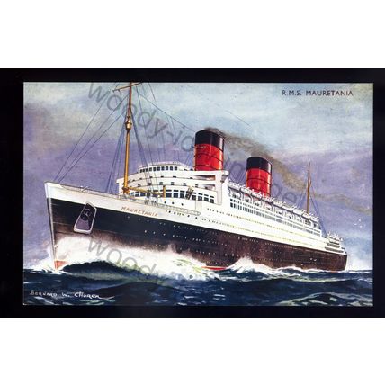 LS2555 - Cunard Liner - Mauretania bt.1939 - Artist Bernard W. Church - postcard