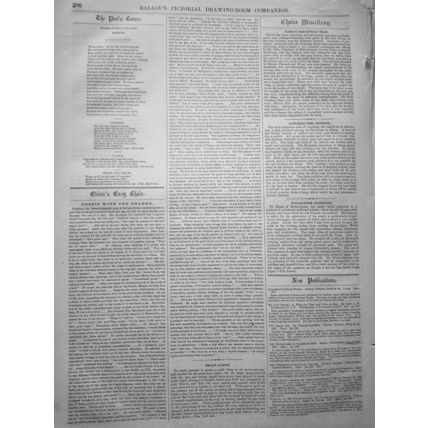 Ballou's Pictorial May 2, 1857. Digger Indians of CA; Oriskany & King's Mountain