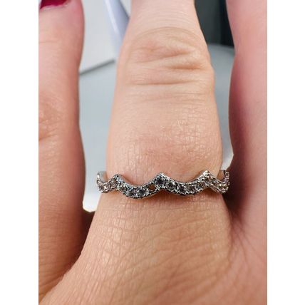 Ring Bomb Party Sz8 RBP Colorless Gem Cluster Rhodium Pl Jewelry Missing A Gem