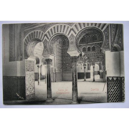 vintage postcard Salón de Embajadores, Sevilla