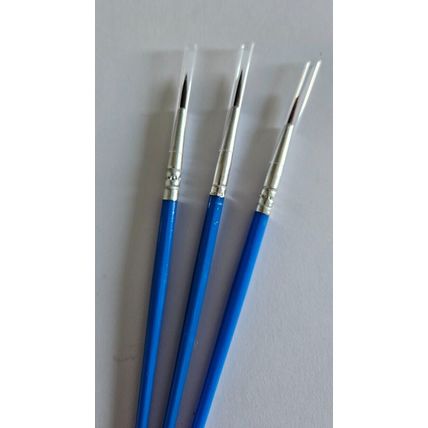 3 x Fine detail modelling paint brush brushes art and craft artist model