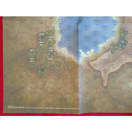 Unused BattleTech Paper Map CBT Lake Area From Map Set Compilation #1