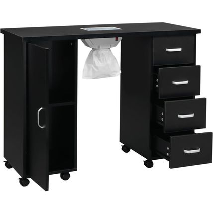 Nail Desk Manicure Table - Nail Tech Desk with Dust Collector - Nail Table with