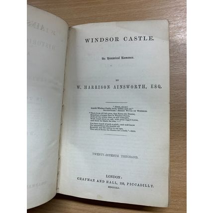 1851 WINDSOR CASTLE A HISTORICAL ROMANCE W HARRISON AINSWORTH ANTIQUE BOOK (P3)