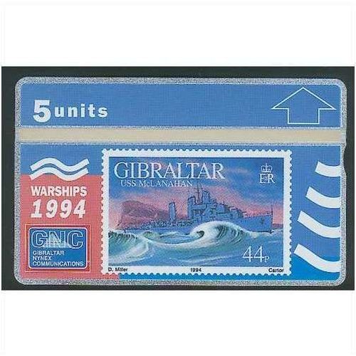 Gibraltar 37 Ship stamp USS McLanahan, mint