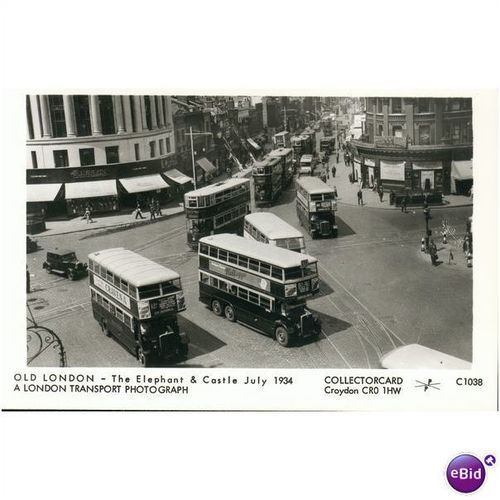 Vintage GB PC London Transport - The Elephant & Castle 1934 Collectorcard C1038