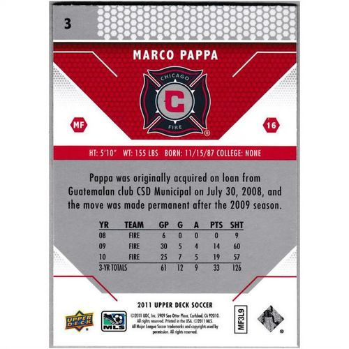 2011 Upper Deck - #3 - Marco Pappa