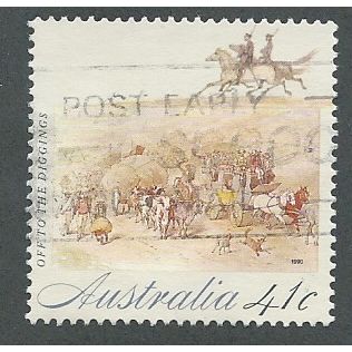 AUS 1990 41c 'COLONIAL DEVELOPMENT- OFF TO THE DIGGING' FINE USED (EBID42-655)