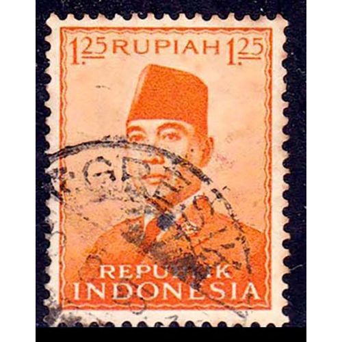 Indonesia 1951 Sukarno 1,25R Used Stamp