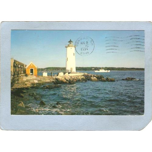NH New Castle Lighthouse Postcard Fort Point Light lighthouse_box2~672