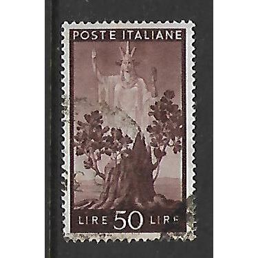 ITALY 1945 50F PURPLE PEACE SG 668 FINE USED#