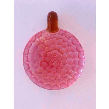 Glass Pendant Sphere Pink Glass Pendant with Eyelet Round Large 1-3/4" Handmade
