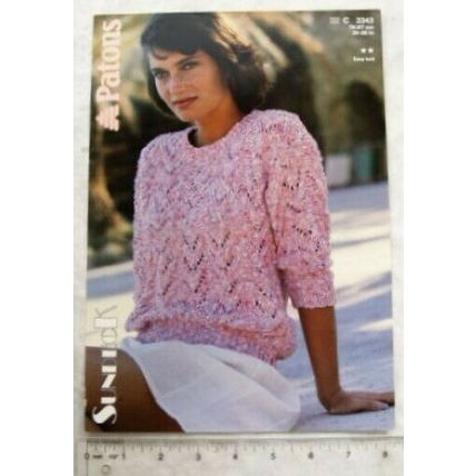 1987 Patons 3343 sweater, sundeck, 30-38 inch, 76-97 cm