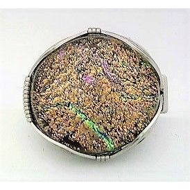 Gold Dichroic Glass Stainless Steel Adjustable Wire Wrap Ring 14