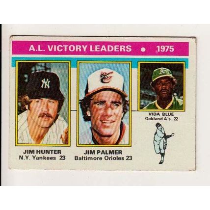 1979 Topps Jim Palmer baseball card #200- with Vida Blue & Jim Hunter